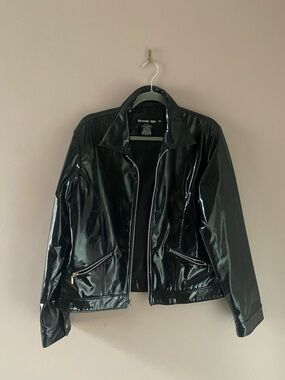 Black Patent Vinyl Motor Jacket